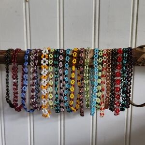 Woven Beaded Bracelet Set steampunk gothic boho glam multicultural